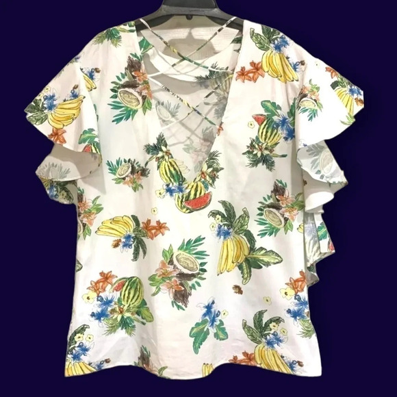 Zara Oversized Printed Ruffle Blouse - Picture 10 of 13